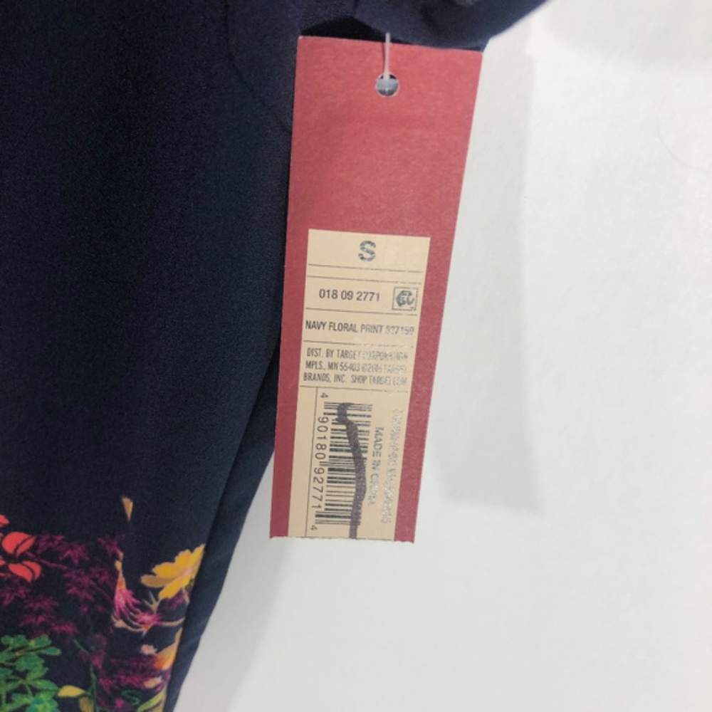 NWT Merona Navy Green Yellow Floral Shift Dress - Picture 2 of 7